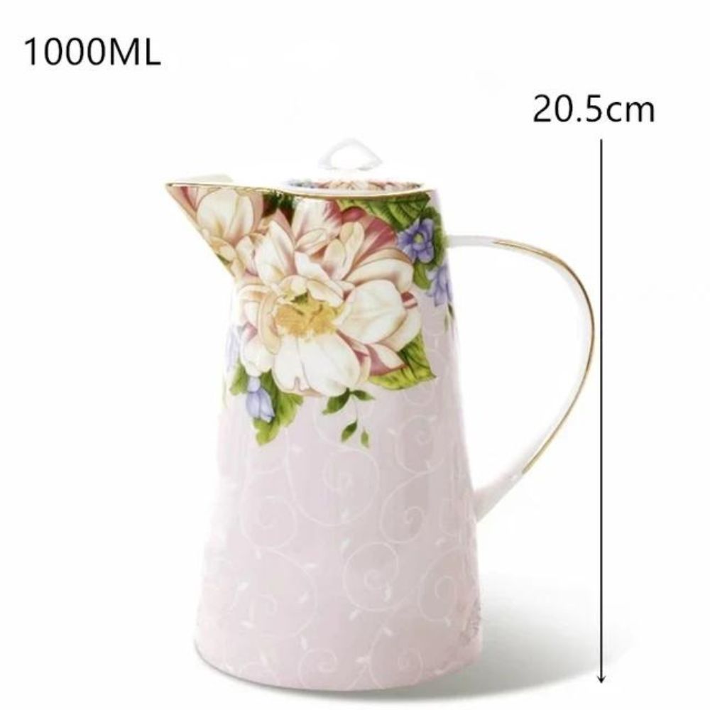 Grande théière anglaise rose taille