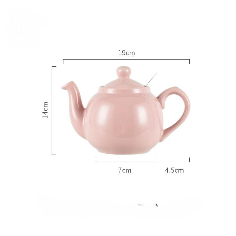 Théière anglaise rose en céramique taille