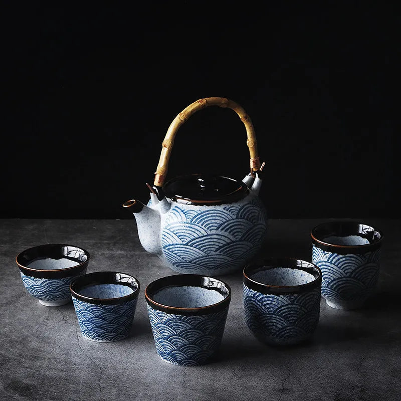 Théière japonaise bleue