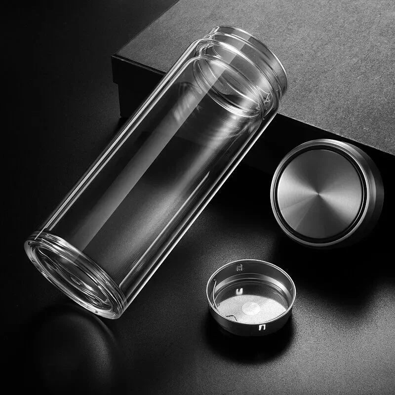 Thermos à thé en verre noir avec couvercle